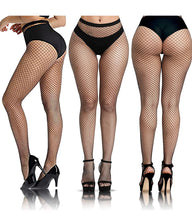 Load image into Gallery viewer, 3 pcs black fish net stockings