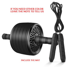 Load image into Gallery viewer, 2 in 1 Ab Roller&amp; Jump Rope Abdominal Wheel with Mat For Arm Waist Leg Exercise Gym Fitness Equipment