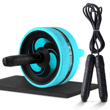 Load image into Gallery viewer, 2 in 1 Ab Roller&amp; Jump Rope Abdominal Wheel with Mat For Arm Waist Leg Exercise Gym Fitness Equipment