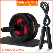 Load image into Gallery viewer, 2 in 1 Ab Roller&amp; Jump Rope Abdominal Wheel with Mat For Arm Waist Leg Exercise Gym Fitness Equipment