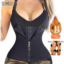 Load image into Gallery viewer, Black Neoprene Waist Trainer Corset Push Up Vest With Zipper